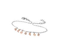 Fußkette mit Anhänger FIRETTI "Schmuck Geschenk Silber 925 Körperschmuck Sonne/Sterne Rundanker", rosa (silberfarben, roségoldfarben, kristallweiß, kristallweiß), Fußketten, Damen, Silber 925 (Sterlin