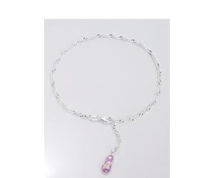 Fußkette mit Anhänger FIRETTI "Schmuck Geschenk Silber 925 Körperschmuck Zehentrenner Singapurkette", bunt (silberfarben, pink), Fußketten, Damen, Silber 925 (Sterlingsilber), mit Zirkonia und pinkfar