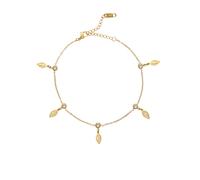 Fußkette mit Anhänger LASCANA "Edelstahlschmuck", Damen, Gr. Edelstahl, gold (goldfarben), glänzend, unifarben, Fußkettchen, mit Goldbeschichtung (25599017-0) goldfarben