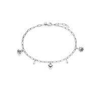 s.Oliver Fußkette Summer Charms – polierter Edelstahl, verstellbar bis 27 cm, silber, hautfreundlich