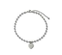 Fußkette mit Anhänger "Schmuck Geschenk Edelstahl Fußschmuck Herz LOVE FOREVER 520", silber (silberfarben), ANISTON JEWELRY & WATCHES, Fußketten, Damen, Edelstahl, Made in Germany (96965259-0) silberf