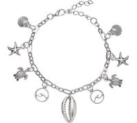Fußkette mit Anhänger silberfarben 0
