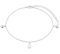 Fußkette S.OLIVER "2037819", bunt (silberfarben, weiß), Fußketten, Damen, Perlen Silber 925 (Sterlingsilber), Perlen, Silber 925 (Sterlingsilber), mit Süßwasserzuchtperle (19759642-0) silberfarben, we