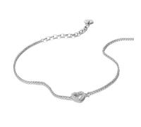 Fußkette THOMAS SABO "Fußkettchen mit Zirkonia-Herz" Gr. 27, silber (silberfarben, kristallweiß, kristallweiß), Fußketten, Damen, 27, Metall, mit Zirkonia (synth.) (63239143-27) silberfarben, kristall