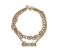 Fußkette URBAN CLASSICS "Urban Classics Unisex Zodiac Golden Anklet" Gr. L, gold (gemini), Halsketten, Damen, L/XL, Edelstahl Metall, Edelstahl, Metall (41151450-L) gemini
