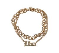 Fußkette URBAN CLASSICS "Urban Classics Unisex Zodiac Golden Anklet" Gr. L, gold (libra), Halsketten, Damen, L/XL, Edelstahl Metall, Edelstahl, Metall (76799547-L) libra