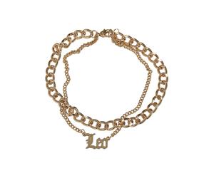 Fußkette URBAN CLASSICS "Urban Classics Unisex Zodiac Golden Anklet" Gr. L, leo, Fußketten, Damen, L/XL, Edelstahl Metall, Edelstahl, Metall (56117324-L) leo