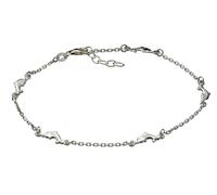 Fußkette VIVANCE "925 Silber rhodiniert Motiv Delfine", weiß, Fußketten, Damen, 24cm, Silber 925 (Sterlingsilber), glänzend, Fußkettchen (53241539-0) weiß
