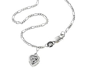 Fußkette ZEEME "925 Silber mit Herz-Anhänger und Zirkonia weiß 25cm lang", weiß (weiß, weiß), Fußketten, Damen, 2,5cm, Silber 925 (Sterlingsilber), glänzend (21162741-0) weiß, weiß