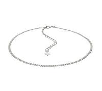 Fußkette ZEEME "925 Silber Stern Motiv", weiß, Fußketten, Damen, 26+3cm, Silber 925 (Sterlingsilber), glänzend (94485961-0) weiß