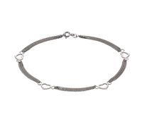 Fußkette ZEEME "Silber 925 mit Herz-Motiv 25cm lang", weiß, Fußketten, Damen, 2,5cm, Silber 925 (Sterlingsilber), glänzend (349042-0) weiß