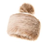 Futrzane Classic Bommel Mütze - Fellmütze Damen - Russen Wintermütze aus Pelz (L, Hellbraun Classic)