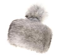 Futrzane Classic Bommel Mütze - Fellmütze Damen - Russen Wintermütze aus Pelz (S, Silber Classic)