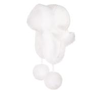 Futrzane Fliegermütze - Schapka Uschanka Damen - Fell Trapper Mütze aus Leder (M, Weiß - Weiß Siberian)