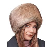 Futrzane Siberian Kosakenmütze - Pelzmütze Damen - Fell Pelz Russische Mütze (XS, Beige Siberian)