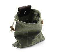 Futtertasche, Pilzfuttertasche, gewachstes Leinen, Zunder, wasserdicht, kleine Ledertasche, Jagdtasche, Gürteltasche für Hundetraining, Bushcraft-Gürtel (grün)