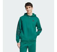 Kapuzensweatshirt ADIDAS SPORTSWEAR "M FI 3S FZ" Gr. XXL, grün (collegiate grün), Herren, Obermaterial: 64% Baumwolle, 36% Polyester, gestreift, Sweatshirts (86810425-XXL) collegiate grün