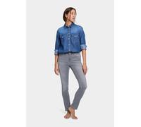 FUTURE:PEOPLE. 09:00 SLIM FIT - MID WAIST- Damen Jeans aus leichtem Stretch-Denim aus Bio-Baumwoll/ Tencel-Mix (30900 0 1004) blue 34/28