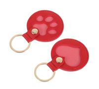 FUTUREORYY 2 Stück Haustier Andenken Schlüsselanhänger aus PU Leder Pet Hair Charm Keychain mit Katzenpfote Herz Design Langlebiger Sentimentaler Aufbewahrungsanhänger für Tierliebhaber