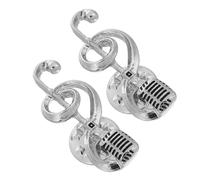 FUTUREORYY 2stücke Musiknoten-mikrofon-anstecknadel Brosche Für Damen Und Herren Langlebiger Schmuck Modisches Accessoire Geschenk Für Musikliebhaber