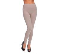 FUTURO FASHION - Damen Leggings aus Baumwolle - knöchellang - weich - Übergrößen - Beige - 46 Klassische Bundhöhe