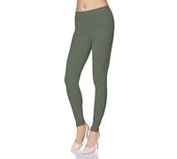 FUTURO FASHION - Damen Leggings aus Baumwolle - knöchellang - weich - Übergrößen - Khaki - 48 Klassische Bundhöhe