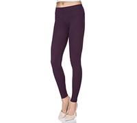 FUTURO FASHION - Damen Leggings aus Baumwolle - knöchellang - weich - Übergrößen - Pflaume - 54 Klassische Bundhöhe