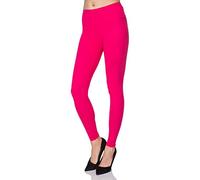 FUTURO FASHION - Damen Leggings aus Baumwolle - knöchellang - weich - Übergrößen - Pink - 50 Klassische Bundhöhe