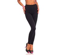 FUTURO FASHION - Damen Leggings aus Baumwolle - knöchellang - weich - Übergrößen - Schwarz - 38 Hohe Bundhöhe