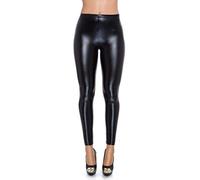 FUTURO FASHION Damen-Leggings Designt im Nass-Look aus Latex Kunstleder Glänzende Farben farbige Latex-Leggings Hohe Taille & Klassische Taille, Größen 36-48 Gr. 44, Schwarz Klassische Taille