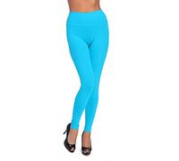 FUTURO FASHION Damen-Leggings mit hoher Taille, Übergrößen LWP, türkis, 34