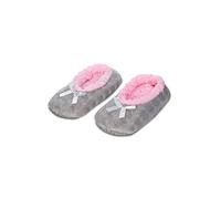 FUTURO FASHION Kinder Flauschige Winter Hausschuhe Pantoffeln Kinderhausschuhe Warm Fell Gefüttert Mädchen Schuhe YW201, Grau - Größe: 24/27 EU