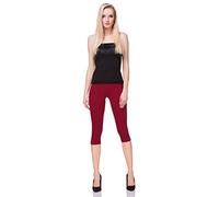 FUTURO FASHION - Leggings mit 3/4-Länge - Baumwolle - extra bequem - Übergrößen - Purpurrot - 36 (S)