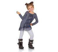 FUTURO FASHION Mädchen Leggings Baumwolle - Kinderleggings 2-13 Jahre (Größe 92-158), Atmungsaktiv, Blickdicht & Bequem, Viele Farben für Schule & Freizeit Aschgrau 9 Jahre