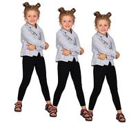 FUTURO FASHION Mädchen Leggings Baumwolle - Kinderleggings 2-13 Jahre (Größe 92-158), Atmungsaktiv, Blickdicht & Bequem, Viele Farben für Schule & Freizeit Schwarz 3 Jahre 3er Pack