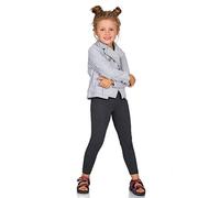 FUTURO FASHION Mädchen Leggings Baumwolle - Kinderleggings 2-13 Jahre (Größe 92-158), Atmungsaktiv, Blickdicht & Bequem, Viele Farben für Schule & Freizeit Graphit 11 Jahre