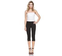FUTURO FASHION® Premium - hochwertige Leggings mit 3/4-Länge - Spitzensaum - FL1PR - Schwarz - 36