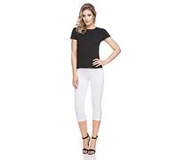 FUTURO FASHION® Premium - Leggings mit 3/4-Länge - blickdichte Baumwolle - hochwertig - F34PR - Weiß - 46