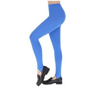 FUTURO FASHION Winter Stil voller Länge sehr warme dicke schwere Baumwolle Steigbügel Leggings (Fleece-Innenseite) LSYX Blau 40 EU