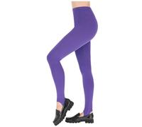 FUTURO FASHION Winter Stil voller Länge sehr warme dicke schwere Baumwolle Steigbügel Leggings (Fleece-Innenseite) LSYX Violett 44 EU