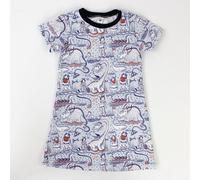 fuxandfriends Kinder-Shirtkleid aus kuschelweichem Jersey Wikinger und Drachen hellblau 134/140