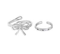 FUZYXIH 2 Stück stapelbare Gelenk Fingerringe für Damen, offene Ringe, Set, stapelbar, Fingergelenk, Daumen Knöchel, glatt und bequem