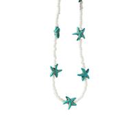FUZYXIH Natürliche Türkise Perlen Halskette Anhänger Halskette Verstellbare Kette Halsband Modische Schlüsselbeinkette Schmuck Geschenk für Sie