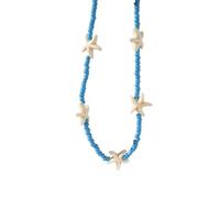 FUZYXIH Natürliche Türkise Perlen Halskette Anhänger Halskette Verstellbare Kette Halsband Modische Schlüsselbeinkette Schmuck Geschenk für Sie