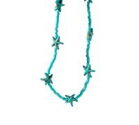 FUZYXIH Natürliche Türkise Perlen Halskette Anhänger Halskette Verstellbare Kette Halsband Modische Schlüsselbeinkette Schmuck Geschenk für Sie