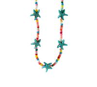 FUZYXIH Natürliche Türkise Perlen Halskette Anhänger Halskette Verstellbare Kette Halsband Modische Schlüsselbeinkette Schmuck Geschenk für Sie