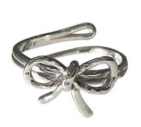 FUZYXIH Ringe mit Schleife, Charm Ringe, Öffnungsringe für Frauen und Mädchen, Verstellbarer Finger, Valentinstag, Verlobung, Schmuckstücke, Schmetterling, modischer Fingerschmuck, verstellbare Größe