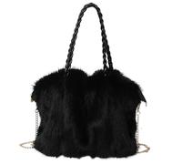 Fuzzy Purse - Trendige Plüschtasche | 25 x 20 x 10 cm, weicher Stoff mit verstellbarem Riemen, leichtes Plüschmaterial mit bequemem Griff, Reisetasche für Mode, Dating, Wandern, Arbeit im Freien, Spaz