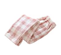 FWSHANGMAO Fleece-Thermo-Pyjama-Hose für Damen, superweiche Karierte Lounge-Hose, Damen-Winter-Pyjama, Nachtwäsche, Loungewear, Pyjama-Hose, Dicke Thermo-Jogginghose (Rosa Weites Bein, XS)