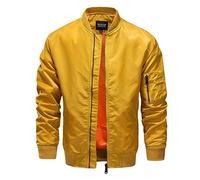 FWSHANGMAO Herren-Jacken,Leichte Dünne Übergangsjacke Slim-Fit-Blouson-Tunika-Jacke Für Herren Klassische Bomberjacke Taktische Jacke Baseballmantel Arbeitsjacke Mit Mehreren Taschen Collegejacke